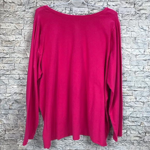 Lane Bryant 26/28 Long Sleeve V-neck Pink T-Shirt - Picture 11 of 16